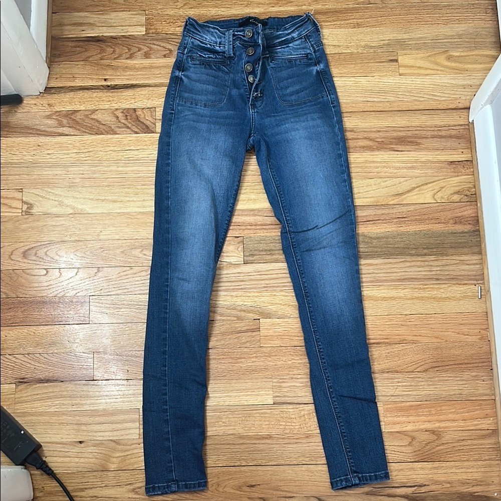 KANCAN Women's Blue High-Waisted Jeans